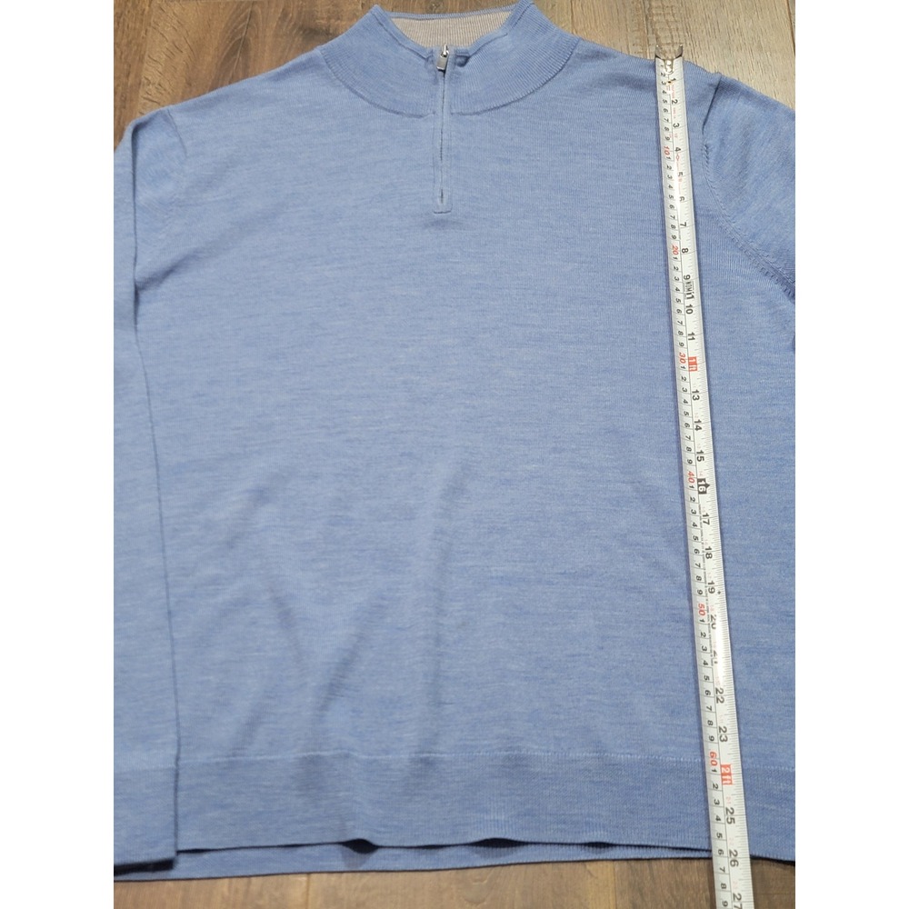 Nordstrom Mens Shop 100% Merino Wool Quarter Zip Sweater Blue 2XL N0437517MN